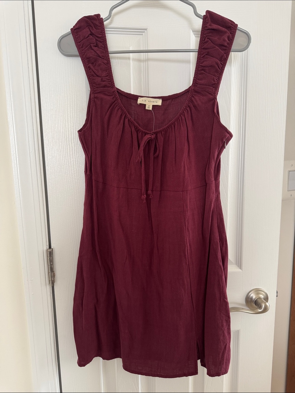 L.A. Hearts Burgundy Ruched Strap Sundress